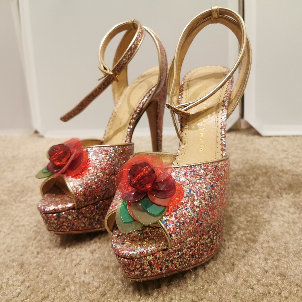 Charlotte Olympia flower high heels